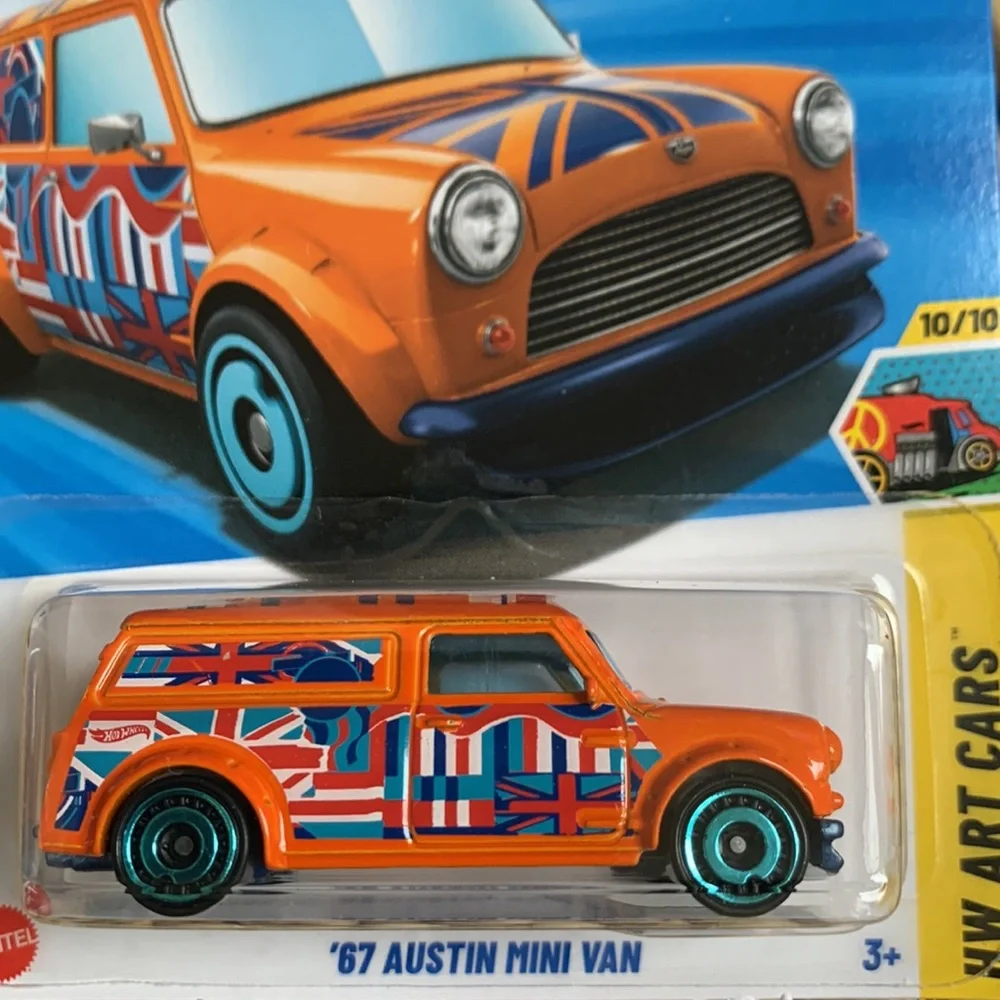 67 Austin Mini Van Hot Wheels Car 1967 British MiniVan Orange HotWheels New 2025